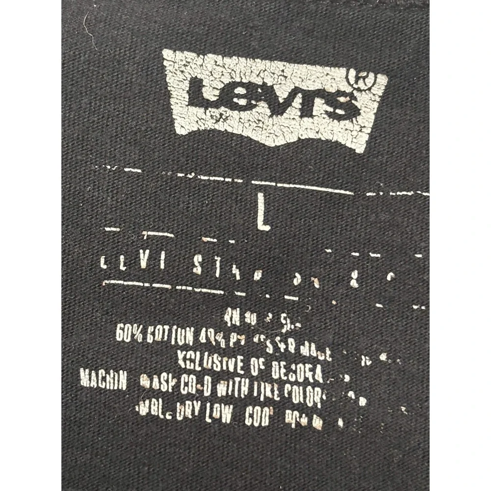 Levi's Mens Raglan T-shirt Size L Gray Black Long Sleeve Cotton Baseball Tee